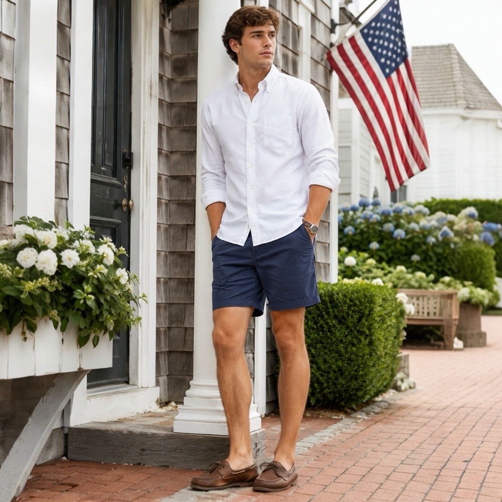 Alex Mill Navy Chino Shorts Size 36 Button Fly Casual Preppy Mens Shorts